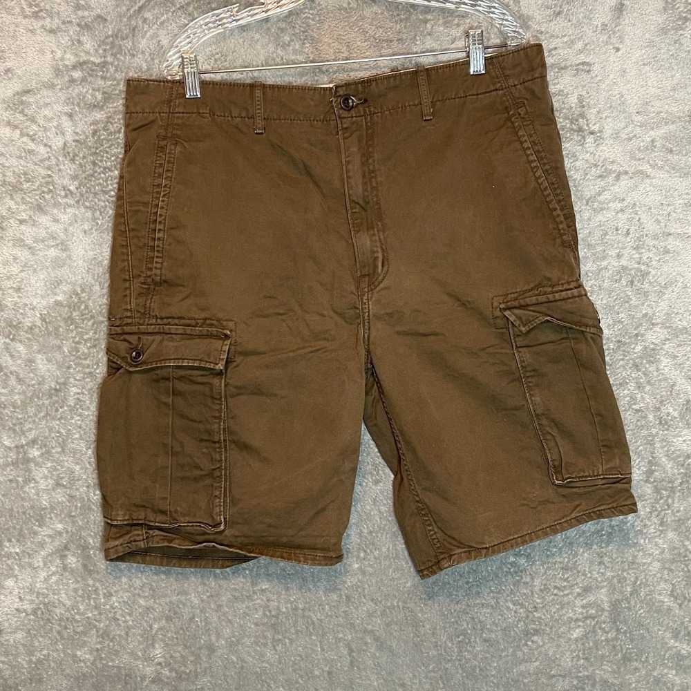 Levis Men Carrier Cargo 9.5" Shorts 36 Brown Baggy Loose Utility Workwear Grunge